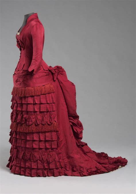 1876 Red Silk Dress Image Via Philadelphia Museum Of Art Victorian