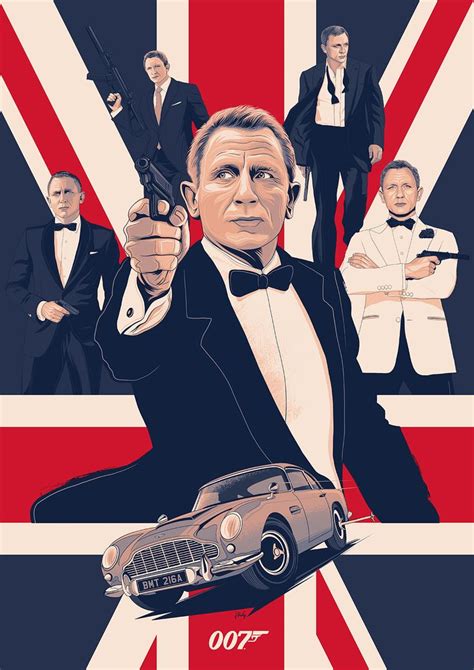 007 James Bond Daniel Craig Celebration Poster Print Etsy Uk 007