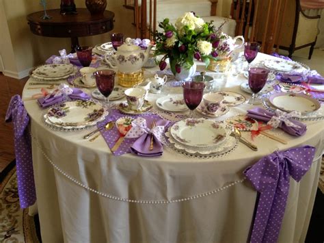 The art of table setting is actually simple once you understand a few basics. Make it Delightful!: Tea Table in Purples, Polka-Dots ...