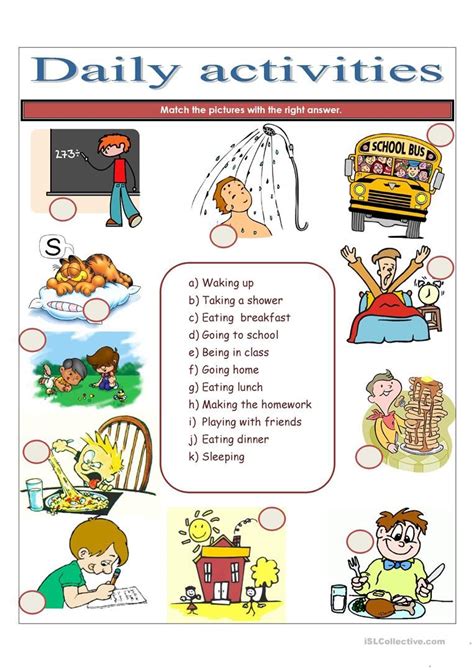 Daily Routines Verbs Worksheet Daily Routines Action At Home