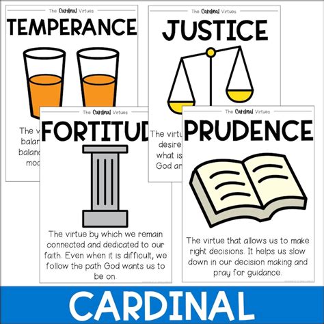 Theological And Cardinal Virtues Posters Etsy