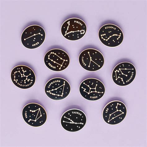 Zodiac Enamel Pin By Alphabet Bags
