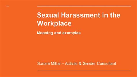 Sexual Harassment In The Workplace Meaning And Examples Ppt