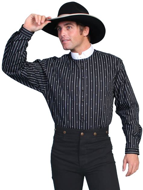 Scully Leather Scully Old West Shirt Mens Range Wear Long Sleeve