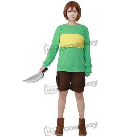 Undertale Protagonis Chara Cosplay Costume Knife Included