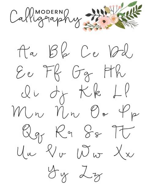 The essentially endless variations provide an opportunity for real individualization. Free Printable Modern Calligraphy Alphabet | Calligraphy ...