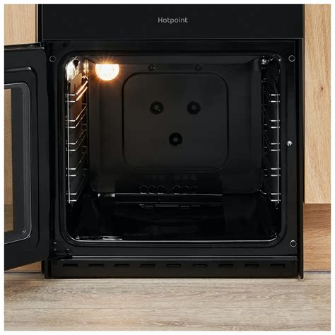 Hotpoint Hd5g00ccbk 50cm Double Oven Gas Cooker In Black Catalytic Liners