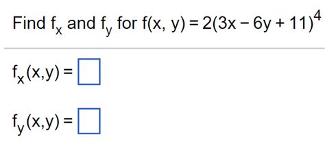 Solved Find Fx And Fy For F X Y X Y Chegg Com