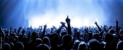 Cheering Crowd At A Rock Concert Stock Photo Adobe Stock