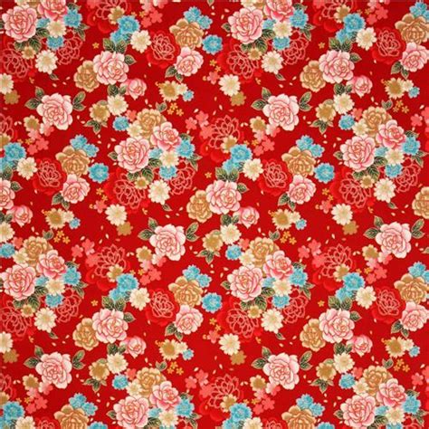 At fabricgateway.com find thousands of fabric categorized into thousands of categories. Kokka red cherry blossom rose flower fabric with gold ...