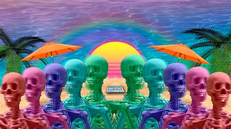 Skeleton Summer Vaporwave By Glastedit On Deviantart