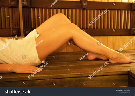 Woman Relaxing Sauna Female Legs Stock Photo 1099513502 Shutterstock