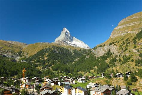 Zermatt Matterhorn Valais Switzerland Stock Photo Image Of Town