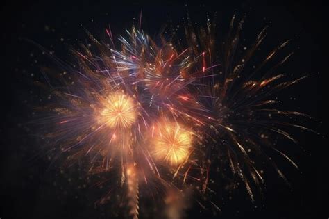 Premium Photo Fireworks In The Night Sky Ai Generated