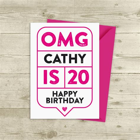 Omg 20th Birthday Card Personalised By A Is For Alphabet