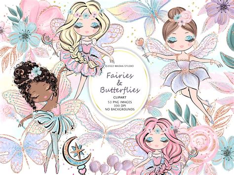 Fairies And Butterflies Clipart Illustrations ~ Creative Market