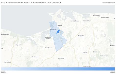 highest population density in stony brook by zip code 2023 zip atlas