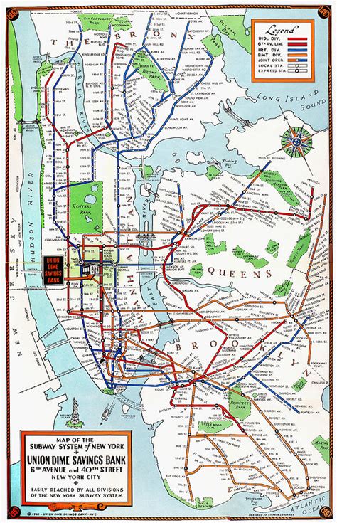 New York Subway Map 1940 Photograph By Granger Pixels