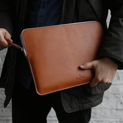 Leather Laptop Case With Zip For Macbook By Harber London