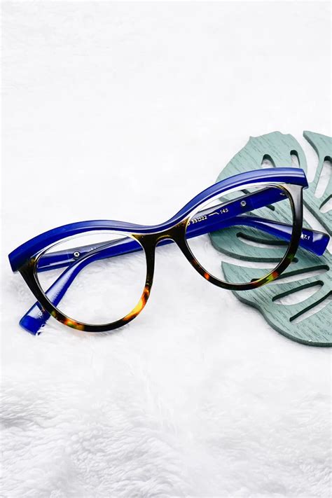 97565 cat eye blue eyeglasses frames leoptique