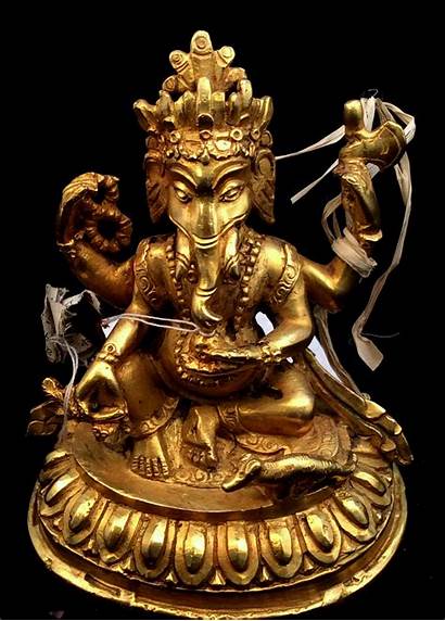 Elephant Ganesha Statue Tibetan Buddhist Gold Deity
