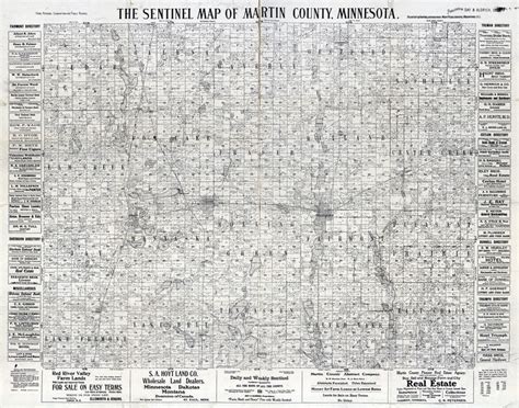 1901 Farm Line Map Of Martin County Minnesota Etsy