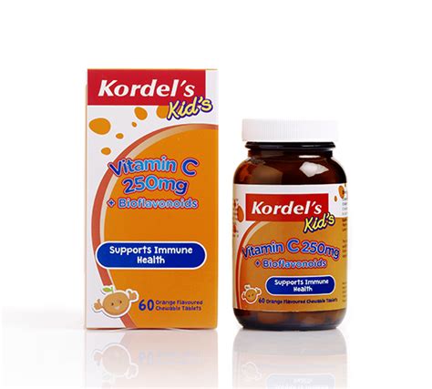 Vitabiotics have a wide range of vitamin c supplements and tablets for all ages & requirements. Kordel's Kid's Vitamin C 250mg + Bioflavonoids - Kordel's