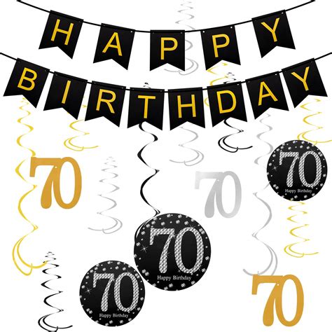 Buy Gold 70th Birthday Decorationshappy 70th Birthday Bannersparty