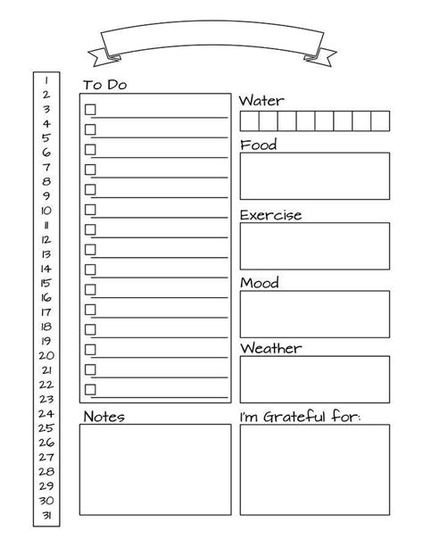 Bullet Journal Daily Template Printable The Digital Download Shop