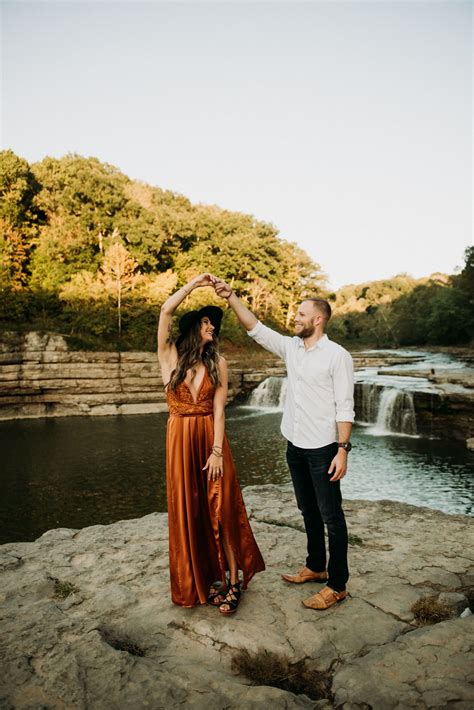 Adventurous Waterfall Engagement Session Engagement Pictures Poses Summer Engagement Photos
