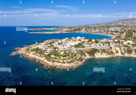 Aerial View Of Coral Bay And Peyia Paphos Region Cyprus Stock Photo