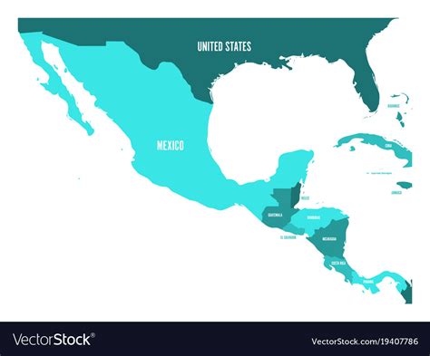 Political Map Of Central America And Mexico In Vector Image