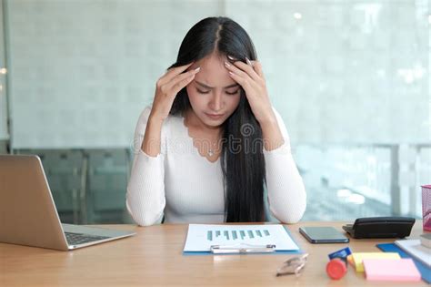 Businesswoman Feeling Tired Frustrated Stressed From Hard Work