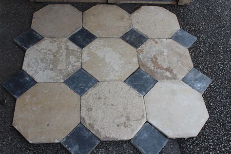 Antique French Limestone Floor With Cabochons Antique Stone Floor