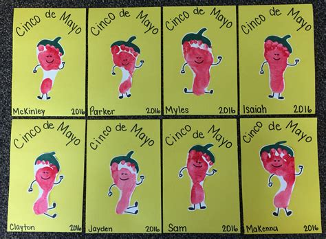 Celebrate cinco de mayo with kids! Cinco de Mayo Dancing pepper Footprint Infant - Toddler | Art activities for toddlers, Infant ...