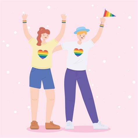 comunidad lgbtq jóvenes lesbianas celebrando dibujos animados desfile gay protesta por