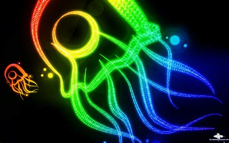 Neon Lamp Rainbows Jellyfish 1920x1200 Wallpaper High