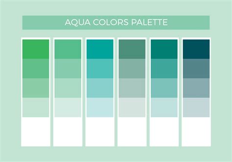 Aqua color name blends analogous triadic shades complimentary monochromatic compound. Aqua Colors Vector Palette - Download Free Vector Art ...