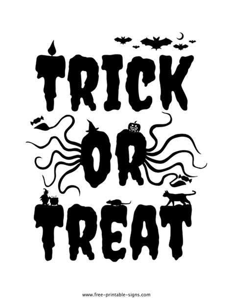 Printable Trick Or Treat Sign Free Printable Signs