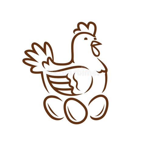Gallina Poniendo Huevos En Nido Logotipo De Pollo O Vector De Símbolo