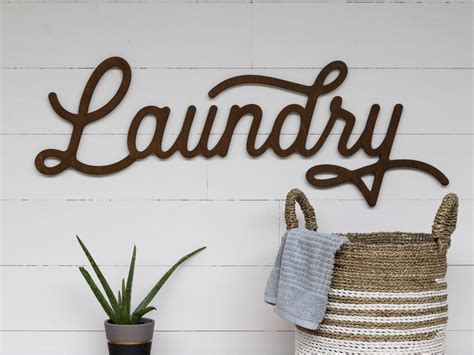 Wood Laundry Sign Laundry Sign Laundry Room Word Cutout Wooden Word Cut