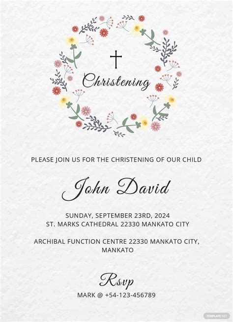 Free Christening Invitation Template Download In Word Pdf