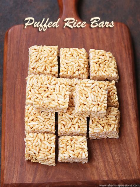 Peanut Butter Puffed Rice Bars Recipe Sharmis Passions