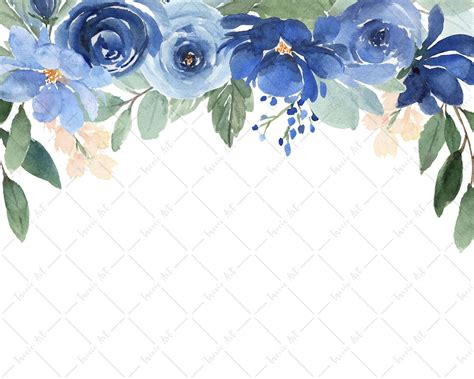 Blue Flower Png Flower Border Png Navy Blue Flowers Blue Wedding