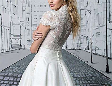 Fashionbride Womens Vintage Wedding Dresses 2019 Lace Tea Length