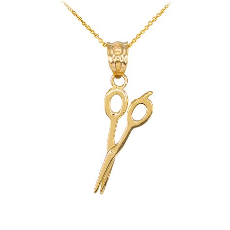 Polished Gold Scissors Pendant Necklace Scissors Pendants