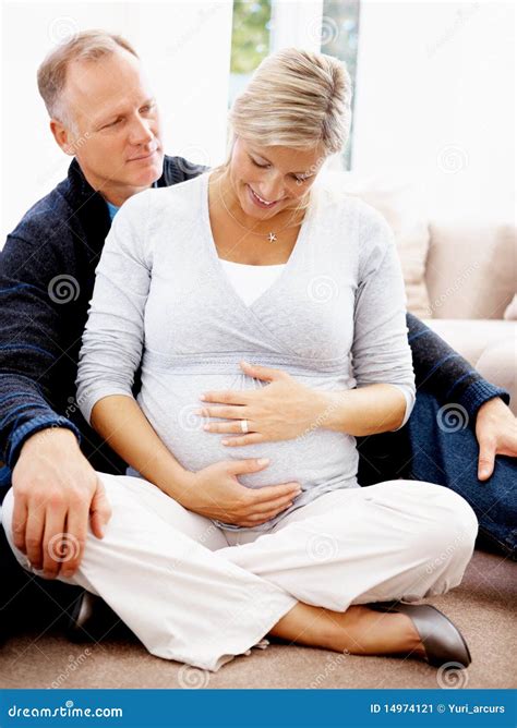 Happy Mature Pregnant Woman With Her Husband Stock Image Image Of