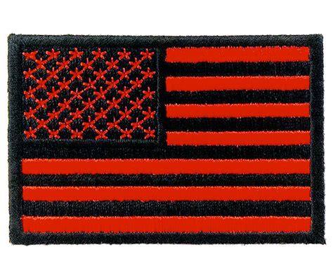 Red American Flag Embroidered Patch Leather Supreme