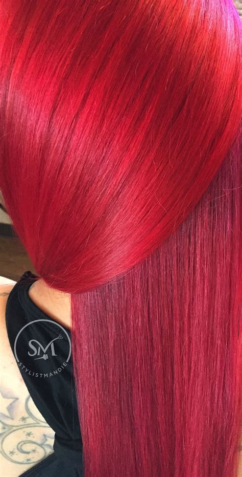 Choosing the right formula is key. Bright red hair color by @stylistmandie | Bright hair ...