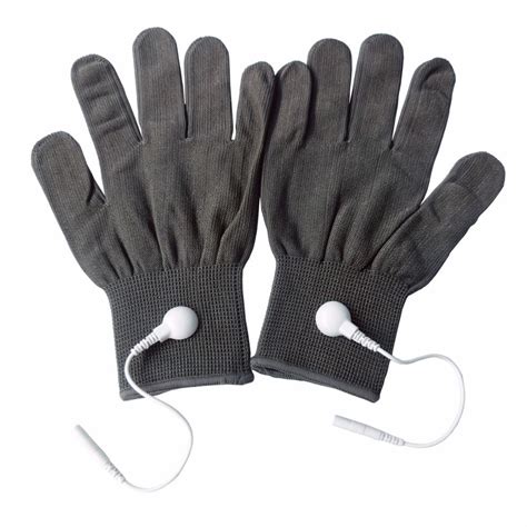5 pairs pack conductive massage gloves physiotherapy electrotherapy electrode gloves deep gray